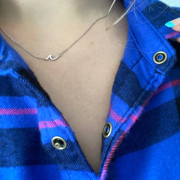 Blue and pink flannel cropped shirt - Picture 4 of 5